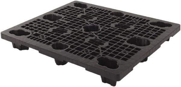 LEWISBins+ - 40.2" Long x 48.2" & Wide x 5-3/4" High Polypropylene Nestable Pallet - 12,000 Lb Static Capacity, Black - Industrial Tool & Supply