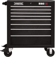 Proto - 8 Drawer 15,134 Lb Capacity Steel Tool Roller Cabinet - 34" Wide x 41" High x 25-1/4" Deep, Ball Bearing Drawer Slides, Black - Industrial Tool & Supply
