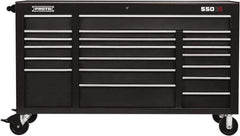 Proto - 20 Drawer Mobile Workstation - 67" Wide x 25-1/4" Deep x 41" High, Steel, Dual Black - Industrial Tool & Supply