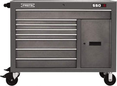 Proto - 1 Shelf, 8 Drawer, 1 Door Mobile Workstation - 50" Wide x 25-1/4" Deep x 41" High, Steel, Dual Gray - Industrial Tool & Supply