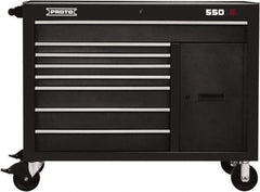 Proto - 1 Shelf, 8 Drawer, 1 Door Mobile Workstation - 50" Wide x 25-1/4" Deep x 41" High, Steel, Dual Black - Industrial Tool & Supply