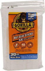 Gorilla Glue - 0.27" Diam, 4" Long, Clear, Hot Melt, Low Melt Glue Stick - Industrial Tool & Supply