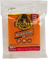 Gorilla Glue - 0.43" Diam, 4" Long, Clear, Hot Melt, Low Melt Glue Stick - Industrial Tool & Supply