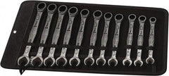 Wera - 11 Piece, 8mm to 19mm, Combination Wrench Set - Metric Measurement Standard, Chrome Vanadium Finish, Comes in Canvas Tool Holster - Industrial Tool & Supply