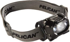 Pelican Products, Inc. - White LED Bulb, 105 Lumens, Hands-free Flashlight - Black Plastic Body, 3 AAA Alkaline Batteries Included - Industrial Tool & Supply