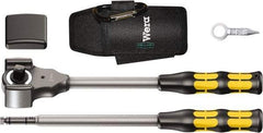 Wera - 1/2" Drive Square Head Ratchet Set - Nickel-Plated Finish, 13-27/64" OAL, 32 Gear Teeth - Industrial Tool & Supply