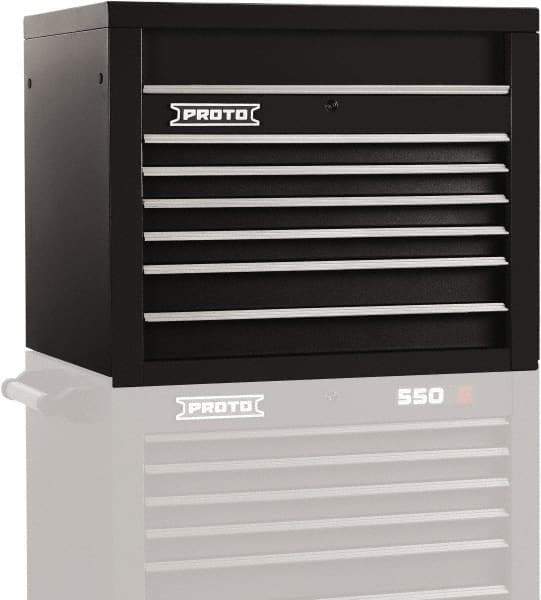 Proto - 6 Drawer Top Tool Chest - 34" Wide x 25-1/4" Deep x 27" High, Steel, Black - Industrial Tool & Supply