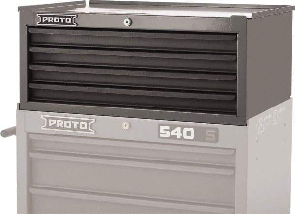 Proto - 4 Drawer Intermediate Tool Chest - 26-1/4" Wide x 18" Deep x 10" High, Steel, Red - Industrial Tool & Supply
