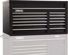 Proto - 12 Drawer Top Tool Chest - 50" Wide x 25-1/4" Deep x 27" High, Steel, Black - Industrial Tool & Supply