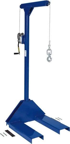 Vestil - 500 Lb Capacity, 77-1/4" Lift Pallet Truck Hoist - 1-7/8" Min Lift Height, 30" Fork Length x 7-5/8" Fork Width, 30" Overall Width - Industrial Tool & Supply