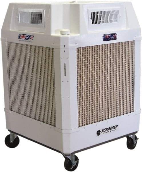 Schaefer Ventilation Equipment - 24 Gal Capacity, 1 hp, 2,460 & 1,660 CFM Evaporative Cooler - 13.7 Amp Rating, 115 Volts, 2 Speed - Industrial Tool & Supply