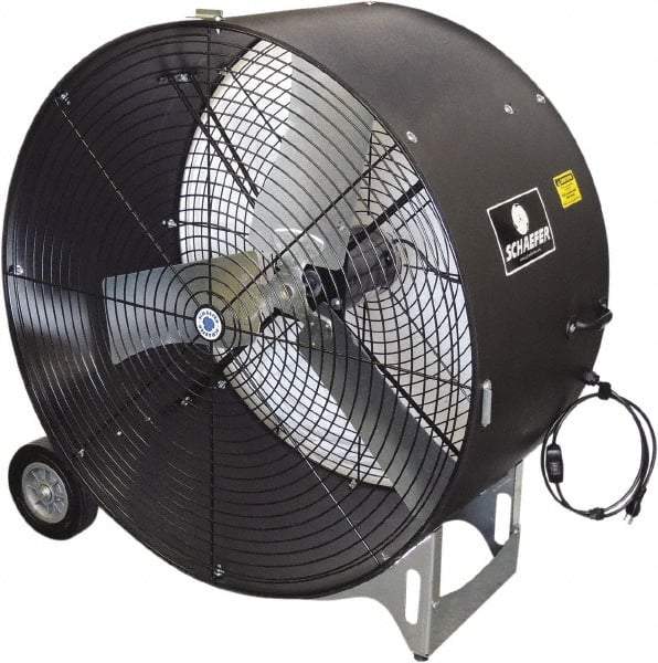 Schaefer Ventilation Equipment - 42" Blade, 3/4 hp, 10,900 & 16,600 CFM, Industrial Circulation Fan - Portable with Wheels, 2 Speed - Industrial Tool & Supply