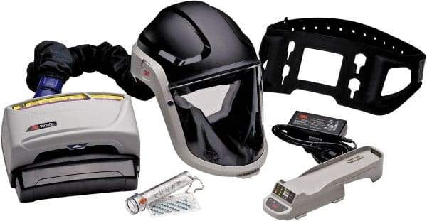 3M - Size Adjustable, Adjustable PAPR System - Hard Hat with Face Shield Headgear, Window, Auto Darkening Filter, Use for Heavy Industry & Healthcare - Industrial Tool & Supply