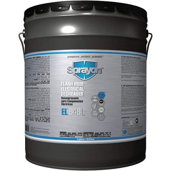 Sprayon - 5 Gallon Pail Electrical Grade Cleaner/Degreaser - 37,000 Volt Dielectric Strength, Nonflammable, Food Grade, Plastic Safe - Industrial Tool & Supply