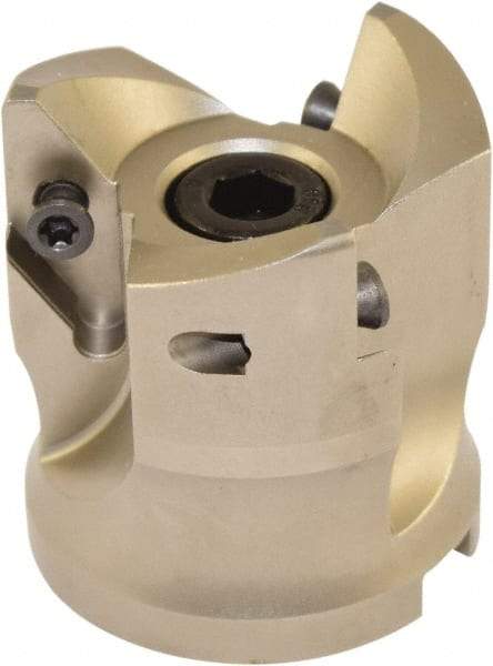 Millstar - 3 Inserts, 52mm Cut Diam, 22mm Arbor Diam, Indexable Square-Shoulder Face Mill - 0/90° Lead Angle, 55mm High, VCGT Insert Compatibility, Series ASMN - Industrial Tool & Supply