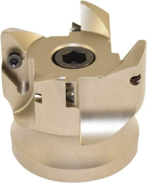 Millstar - 4 Inserts, 66mm Cut Diam, 27mm Arbor Diam, Indexable Square-Shoulder Face Mill - 0/90° Lead Angle, 60mm High, VCGT Insert Compatibility, Series ASMN - Industrial Tool & Supply