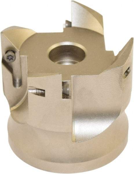 Millstar - 4 Inserts, 63mm Cut Diam, 22mm Arbor Diam, Indexable Square-Shoulder Face Mill - 0/90° Lead Angle, 60mm High, VCGT Insert Compatibility, Series ASMN - Industrial Tool & Supply