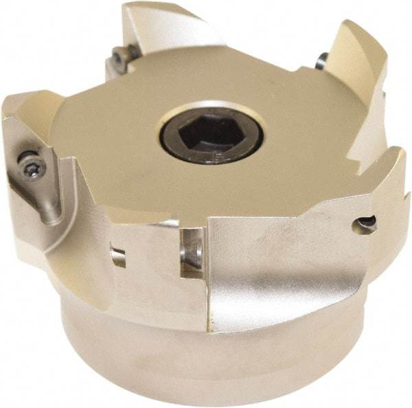 Millstar - 5 Inserts, 100mm Cut Diam, 32mm Arbor Diam, Indexable Square-Shoulder Face Mill - 0/90° Lead Angle, 65mm High, VCGT Insert Compatibility, Series ASMN - Industrial Tool & Supply