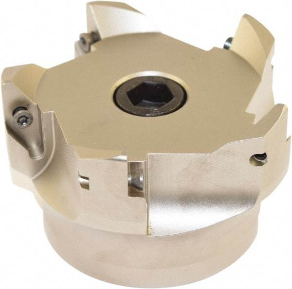 Millstar - 5 Inserts, 80mm Cut Diam, 27mm Arbor Diam, Indexable Square-Shoulder Face Mill - 0/90° Lead Angle, 60mm High, VCGT Insert Compatibility, Series ASMN - Industrial Tool & Supply