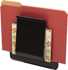 Deflect-o - 9-1/4" Wide x 10-5/8" High x 1-3/4" Deep Plastic Wall File - 1 Compartment, Black - Industrial Tool & Supply