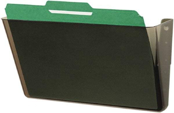 Deflect-o - 13" Wide x 7" High x 4" Deep Plastic Wall File - 1 Compartment, Smoke - Industrial Tool & Supply