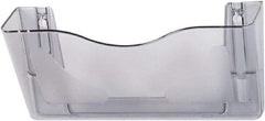 Deflect-o - 15" Wide x 6-5/8" High x 4" Deep Plastic Wall File - 1 Compartment, Smoke - Industrial Tool & Supply