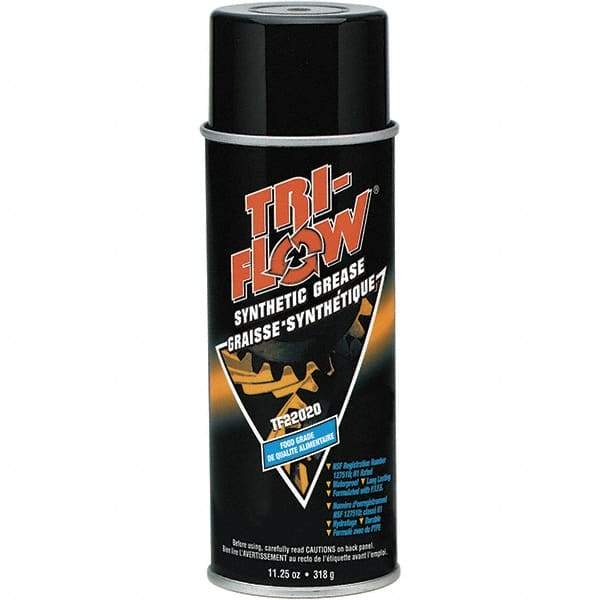 Tri-Flow - 11.25 oz Aerosol Synthetic High Temperature Grease - Translucent White, Food Grade & High Temperature, 400°F Max Temp, - Industrial Tool & Supply