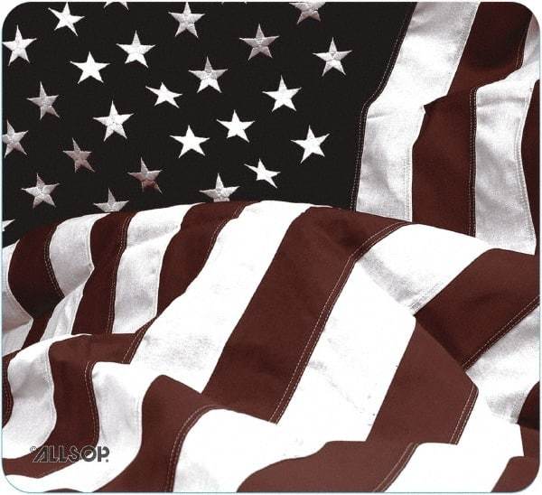 Allsop - 8-5/8" x 8" White, Red & Blue Mouse Pad - Use with Mouse - Industrial Tool & Supply