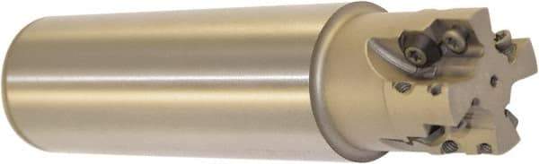Millstar - 1-1/2" Cut Diam, 1.58" Max Depth, 1-1/2" Shank Diam, Cylindrical Shank Indexable High-Feed End Mill - Screw Holding Method, HFCI-1204 Insert, HFSS Toolholder, Through Coolant - Industrial Tool & Supply