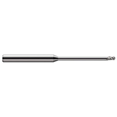 Ball End Mill: 0.1875″ Dia, 0.281″ LOC, 3 Flute, Solid Carbide 4″ OAL, 3/16″ Shank Dia, 30 ° Helix, Uncoated, Single End