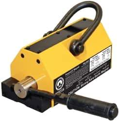 Mag-Mate - 1,600 Lb Load Capacity, Magnetic Lifter - 8-7/8" High x 4-7/8" Wide, 4" Head/Holder Diam, 2 Poles, For Use with Flat & Round Ferrous Metal - Industrial Tool & Supply