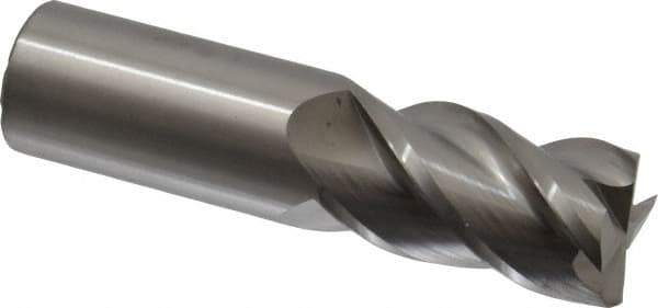 Accupro - 1", 1-3/4" LOC, 1" Shank Diam, 4" OAL, 4 Flute, Solid Carbide Square End Mill - Single End, Uncoated, Spiral Flute, 40° Helix, Centercutting, Right Hand Cut, Right Hand Flute - Industrial Tool & Supply