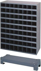 Durham - 72 Bin Bin Shelving Unit with Openings and Base - 12 Inch Overall Depth x 42 Inch Overall Height, Gray Steel Bins - Industrial Tool & Supply