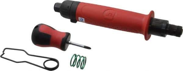 Universal Tool - 1/4" Bit Holder, 1,100 RPM, Inline Handle Air Screwdriver - 5 to 45 In/Lb Torque, 4 CFM - Industrial Tool & Supply