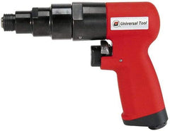 Universal Tool - 1/4" Bit Holder, 2,000 RPM, Pistol Grip Handle Air Screwdriver - 10 to 55 In/Lb Torque, 4 CFM - Industrial Tool & Supply