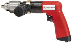 Universal Tool - 1/2" Reversible Keyed Chuck - Pistol Grip Handle, 400 RPM, 4.6 CFM, 0.8 hp, 90 psi - Industrial Tool & Supply