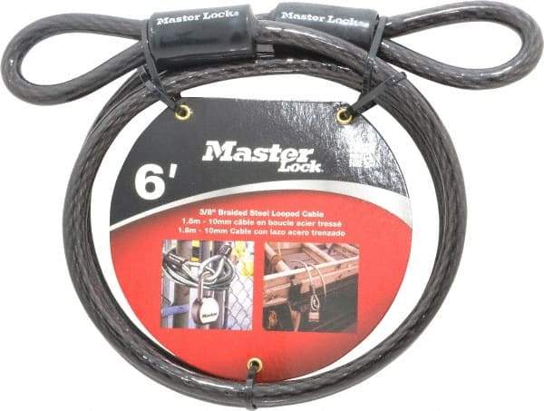 Master Lock - 6' Long Heavy Duty Cable - 3/8" Diam - Industrial Tool & Supply