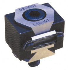 Mitee-Bite - 33,000 Lb Holding Force Double Vise Wedge Clamp - 2.24" Wide x 1.65" Deep x 1.65" High Base, 48 to 52 HRC, 2.24 to 2.64" Jaw Spread, 250 Lb/Ft Torque, 5/8-11 Screw Thread - Industrial Tool & Supply