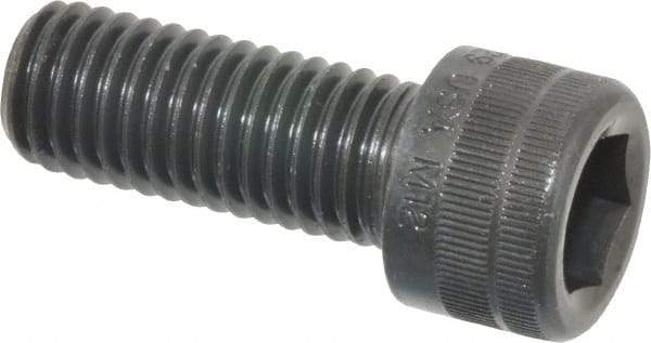 Holo-Krome - M12x1.75 Metric Coarse Hex Socket Drive, Socket Cap Screw - Grade 12.9 Alloy Steel, Black Oxide Finish, Fully Threaded, 30mm Length Under Head - Industrial Tool & Supply