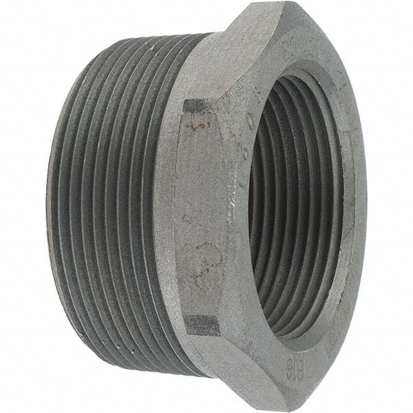 Made in USA - Size 2 x 1-1/2", Class 3,000, Forged Carbon Steel Black Pipe Hex Bushing - 3,000 psi, Threaded End Connection - Industrial Tool & Supply