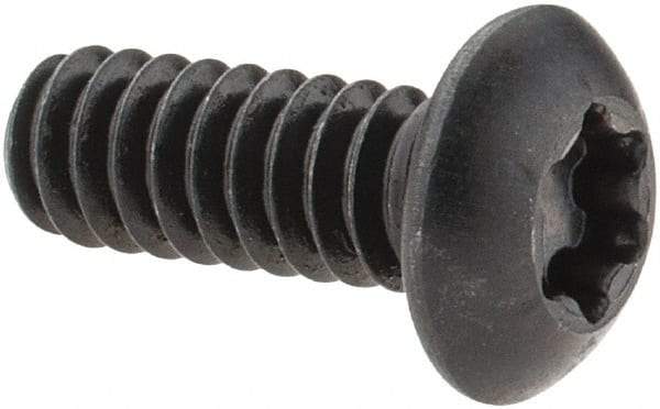 Camcar - #10-24 UNC Torx Plus Drive, Button Screw - Alloy Steel, Black Oxide Finish, Fully Threaded, 1/2" Length Under Head - Industrial Tool & Supply