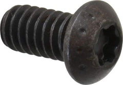Camcar - 1/4-20 UNC Torx Plus Drive, Button Screw - Alloy Steel, Black Oxide Finish, Fully Threaded, 1/2" Length Under Head - Industrial Tool & Supply