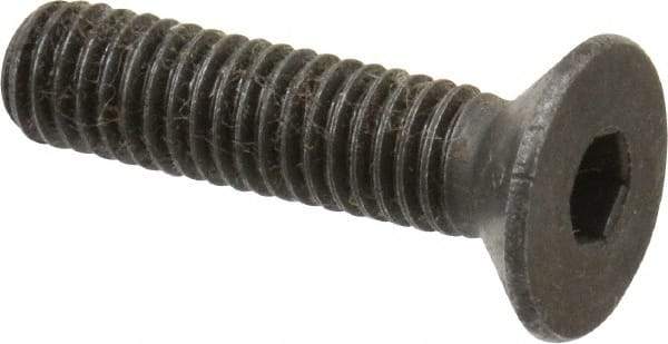 Holo-Krome - M6x1.00 Metric Coarse Hex Socket Drive, 90° Flat Screw - Grade 12.9 Alloy Steel, Black Oxide Finish, Fully Threaded, 25mm OAL - Industrial Tool & Supply