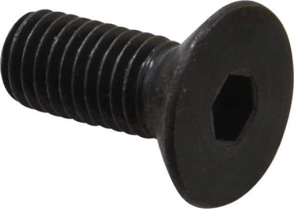 Holo-Krome - M10x1.50 Metric Coarse Hex Socket Drive, 90° Flat Screw - Grade 12.9 Alloy Steel, Black Oxide Finish, Fully Threaded, 25mm OAL - Industrial Tool & Supply