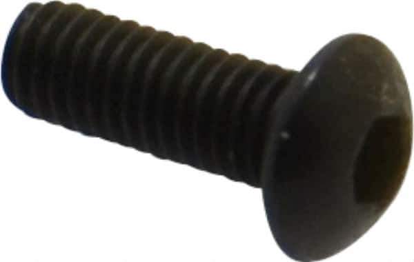 Holo-Krome - M3x0.50 Metric Coarse Hex Socket Drive, Button Screw - Grade 12.9 Alloy Steel, Black Oxide Finish, Fully Threaded, 8mm Length Under Head - Industrial Tool & Supply