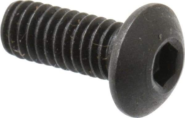 Holo-Krome - M4x0.70 Metric Coarse Hex Socket Drive, Button Screw - Grade 12.9 Alloy Steel, Black Oxide Finish, Fully Threaded, 10mm Length Under Head - Industrial Tool & Supply