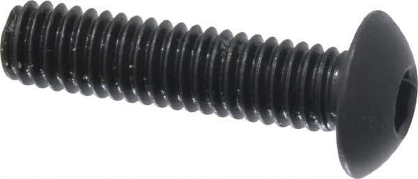 Holo-Krome - M4x0.70 Metric Coarse Hex Socket Drive, Button Screw - Grade 12.9 Alloy Steel, Black Oxide Finish, Fully Threaded, 16mm Length Under Head - Industrial Tool & Supply