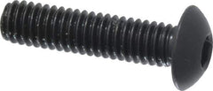 Holo-Krome - M4x0.70 Metric Coarse Hex Socket Drive, Button Screw - Grade 12.9 Alloy Steel, Black Oxide Finish, Fully Threaded, 16mm Length Under Head - Industrial Tool & Supply