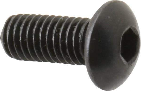 Holo-Krome - M5x0.80 Metric Coarse Hex Socket Drive, Button Screw - Grade 12.9 Alloy Steel, Black Oxide Finish, Fully Threaded, 12mm Length Under Head - Industrial Tool & Supply