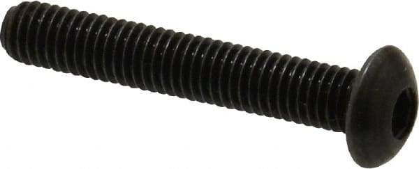 Holo-Krome - M5x0.80 Metric Coarse Hex Socket Drive, Button Screw - Grade 12.9 Alloy Steel, Black Oxide Finish, Fully Threaded, 30mm Length Under Head - Industrial Tool & Supply